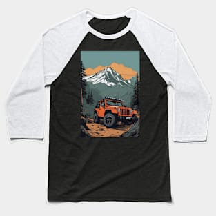 Jeep climbing a muddy mountain Baseball T-Shirt